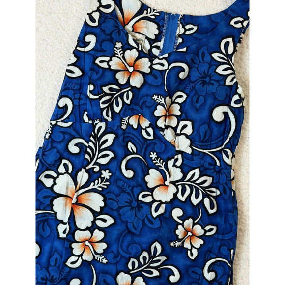 Hilo Hattie Dresses & Skirts - Hilo Hattie Vintage 10 (modern 4) Hawaiian Dress Blue Floral Cotton Made in HI